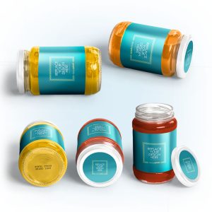 موکاپ شیشه دردار مواد غذایی