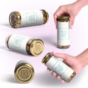 موکاپ شیشه دردار مواد غذایی