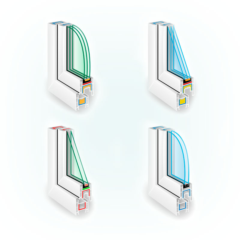 موکاپ برش درب و پنجره دو جداره UPVC موکاپ برش درب و پنجره دو جداره UPVC