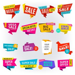 وکتور لیبل برچسب فروش رنگی