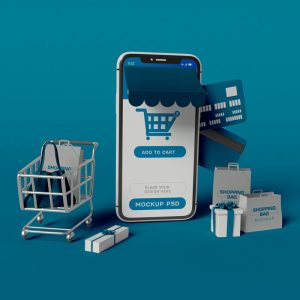 تصویر استوک 3 بعدی فروشگاه آنلاین