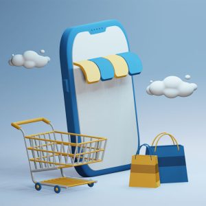 طرح لایه باز 3 بعدی فروشگاه آنلاین