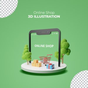 طرح 3 بعدی فانتزی آنلاین شاپ