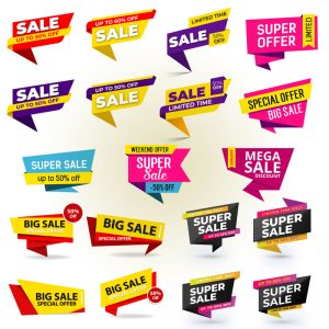 وکتور لیبل و بنر فروش ویژه تخفیف