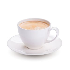آبجکت لایه باز فنجان سفید با قهوه