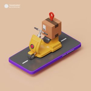 آبجکت 3d ارسال پیک موتوری آنلاین شاپ