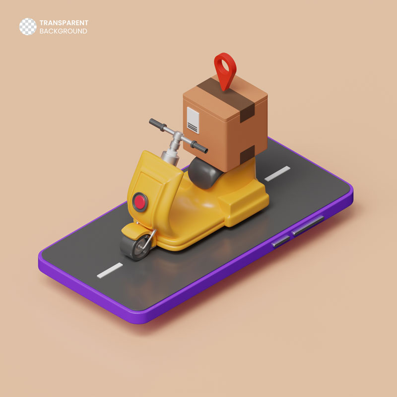 آبجکت 3d ارسال پیک موتوری آنلاین شاپ آبجکت 3d ارسال پیک موتوری آنلاین شاپ