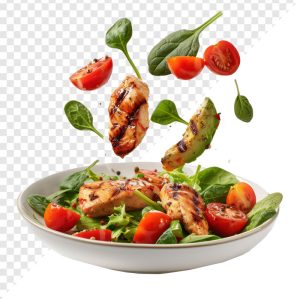 تصویر بشقاب خوراک مرغ و سبزیجات