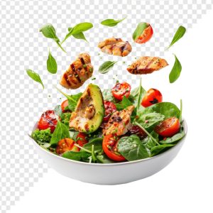 تصویر بشقاب سالاد مرغ گریل