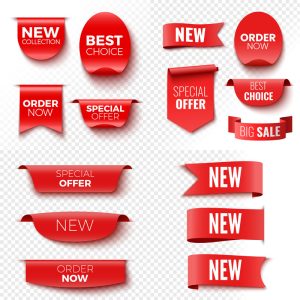 وکتور گرافیکی لیبل تخفیف قرمز