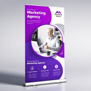 موکاپ استند تبلیغاتی عمودی