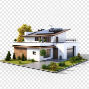 تصویر 3D خانه ویلایی مدرن