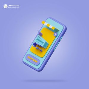 تصویر آنلاین شاپ موبایلی 3d