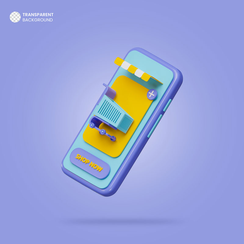 تصویر آنلاین شاپ موبایلی 3d تصویر آنلاین شاپ موبایلی 3d