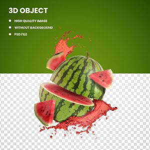 تصویر استوک هندوانه برش خورده