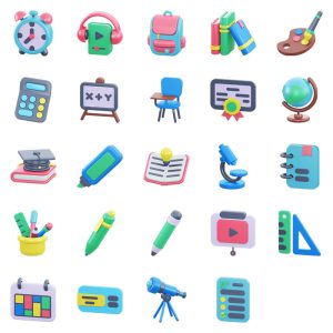 پک آیکن 3D آموزشی