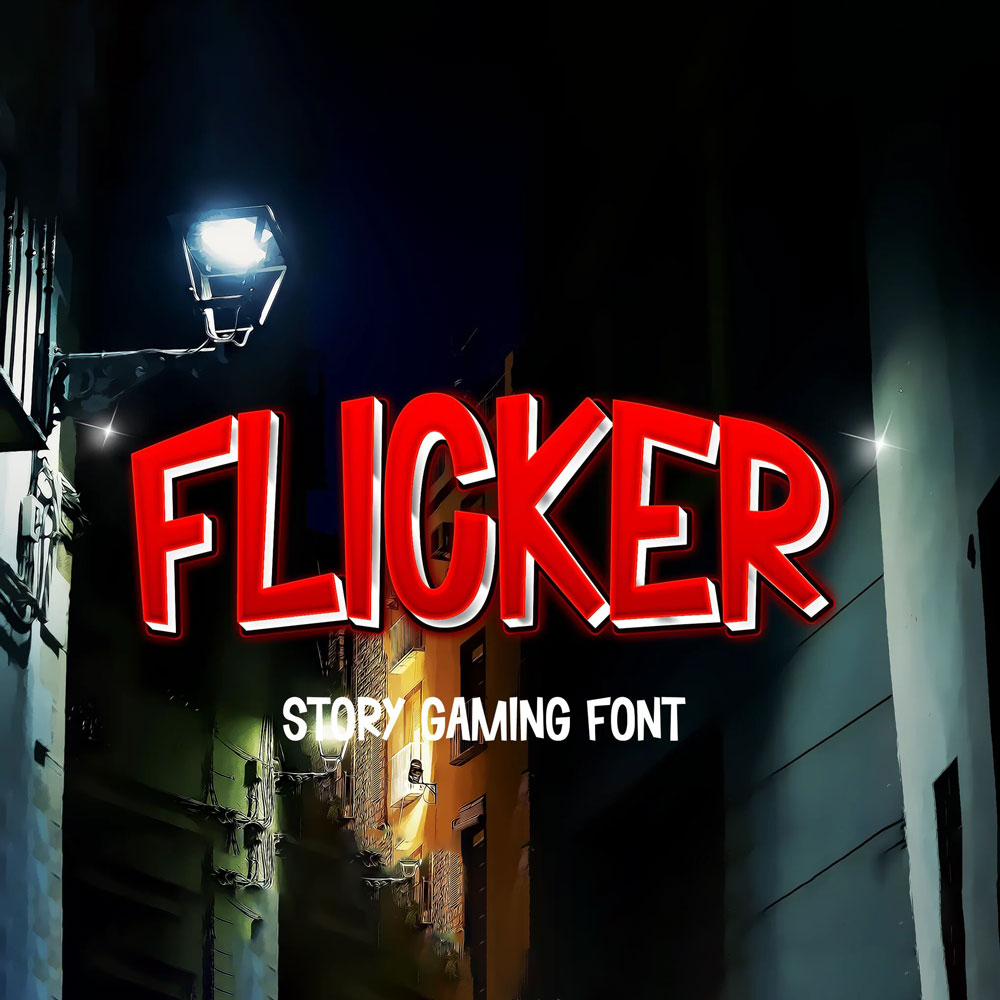 فونت انگلیسی Flicker فونت انگلیسی Flicker