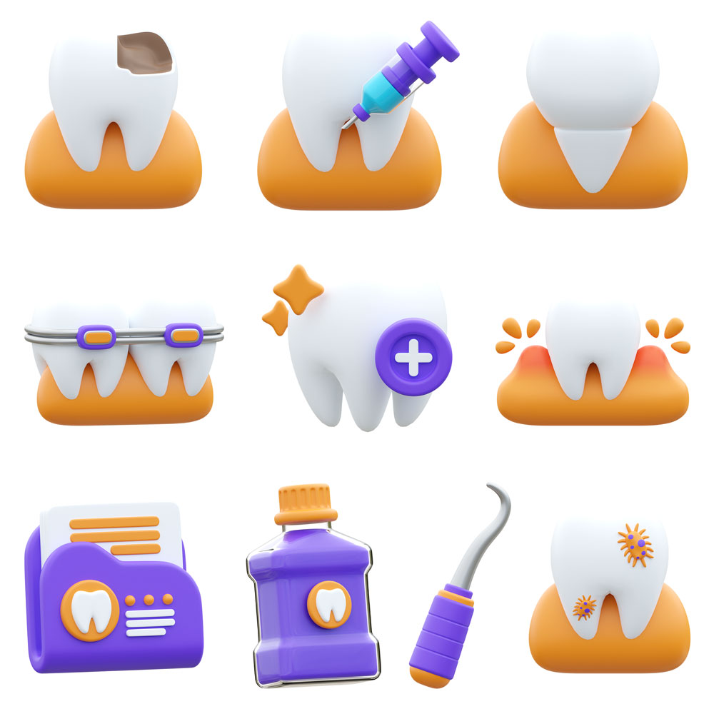 پک آیکن 3D دندانپزشک پک آیکن 3D دندانپزشک