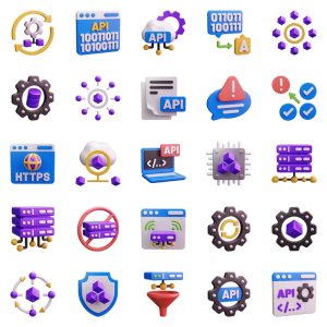 پک آیکن 3D میکرو سرویس ها