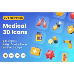 مجموعه آیکن 3D پزشکی