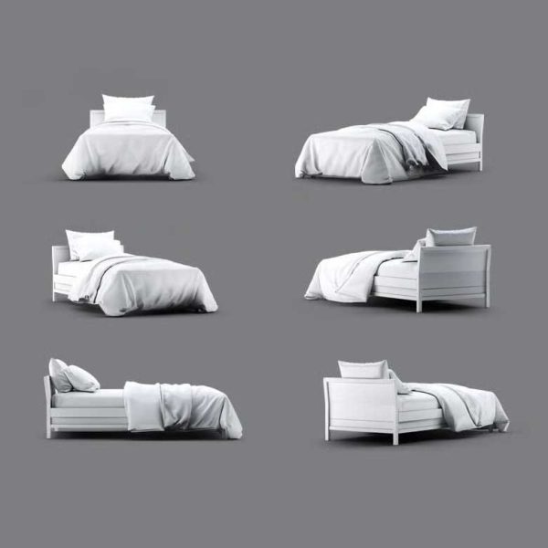 موکاپ تخت خواب تک نفره - تصویر 3