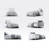 موکاپ تخت خواب تک نفره