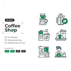 وکتور قهوه و کافی شاپ