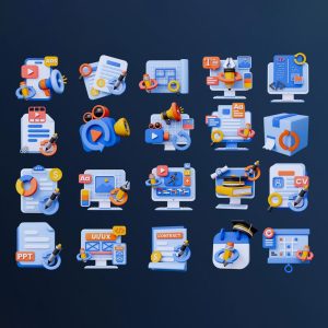 مجموعه آیکون تدریس آنلاین