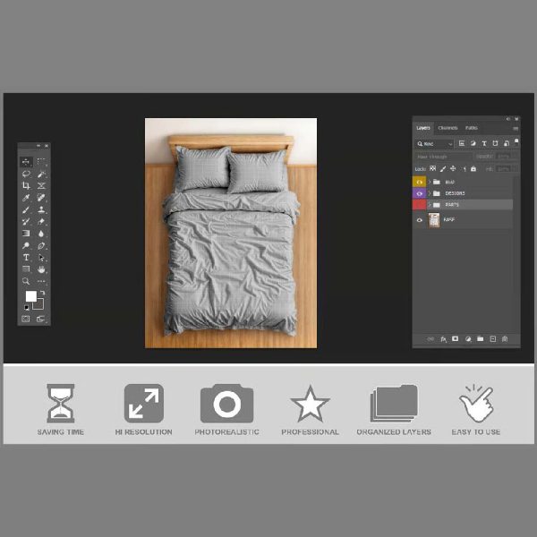 موکاپ تختخواب دو نفره - تصویر 3