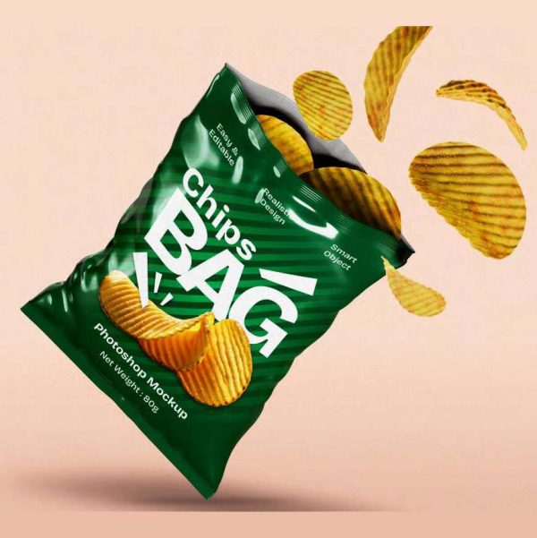 موکاپ پاکت چیپس تبلیغاتی - تصویر 3