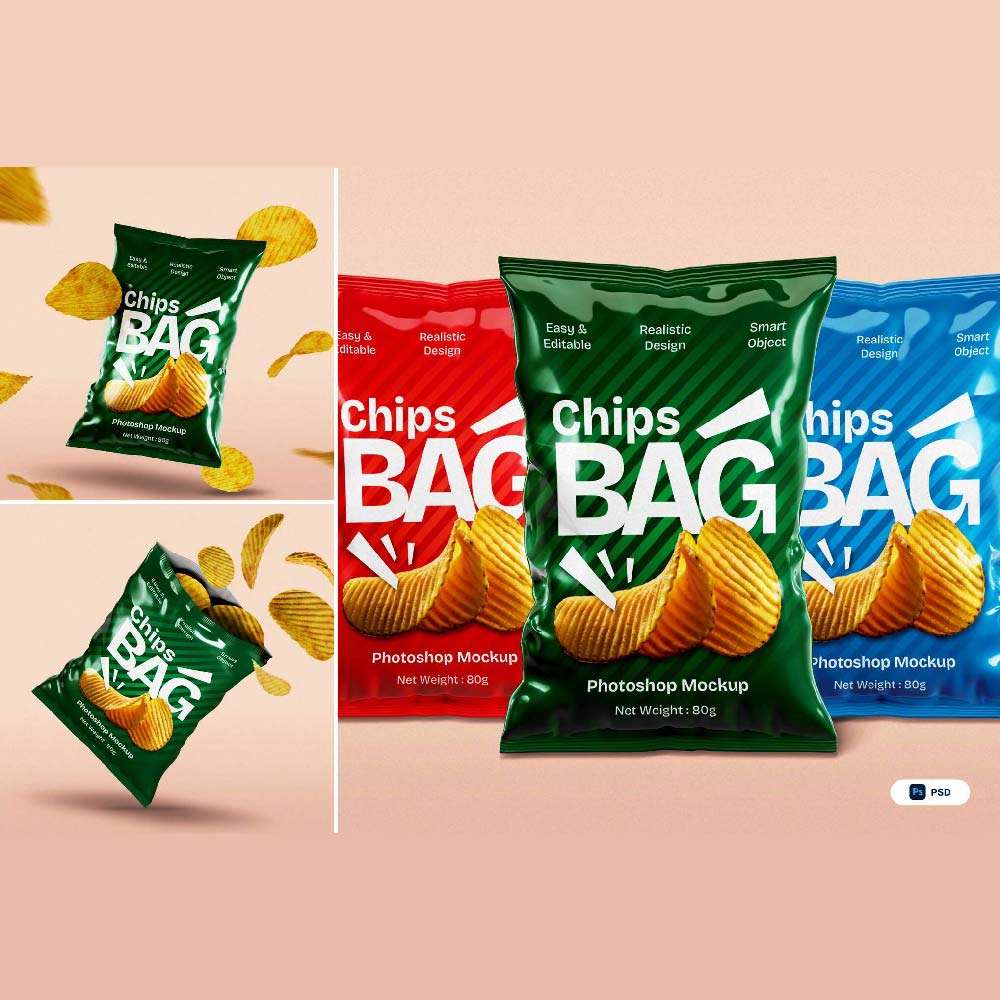 موکاپ پاکت چیپس تبلیغاتی موکاپ پاکت چیپس تبلیغاتی