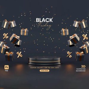 طرح پودیوم تخفیف جمعه سیاه