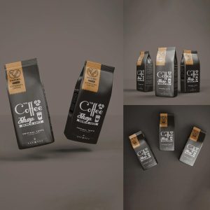 طرح موکاپ پاکت قهوه