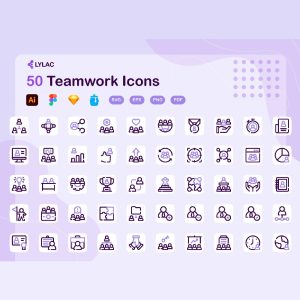 50 آیکون کار تیمی