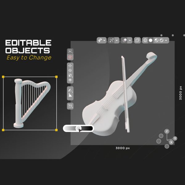 باندل آبجکت آلات موسیقی 3D - تصویر 4