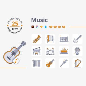 پک آیکون آلات موسیقی