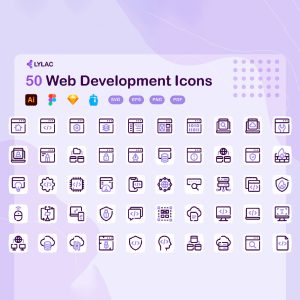 50 آیکون عناصر توسعه وب