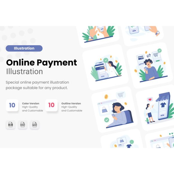پک وکتور مفهومی پرداخت آنلاین - تصویر 3