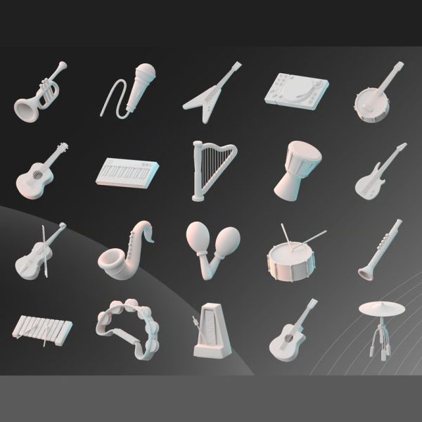 باندل آبجکت آلات موسیقی 3D - تصویر 2