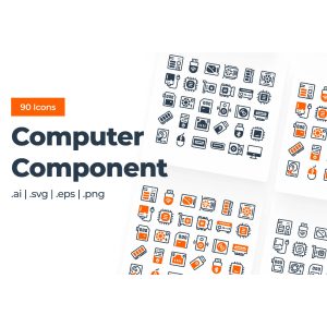 پک آیکون قطعات کامپیوتر