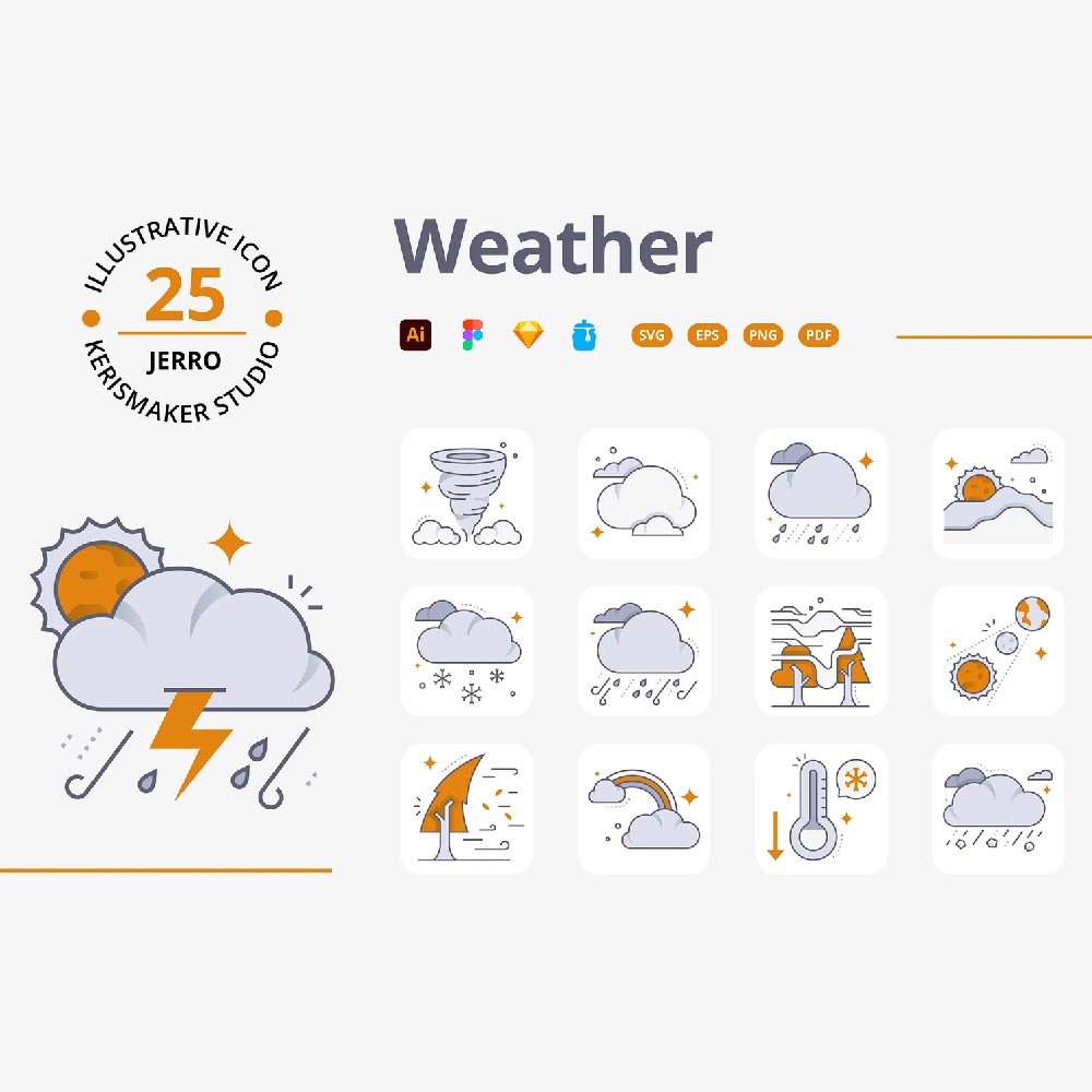 پک آیکون وضعیت آب و هوا پک آیکون وضعیت آب و هوا
