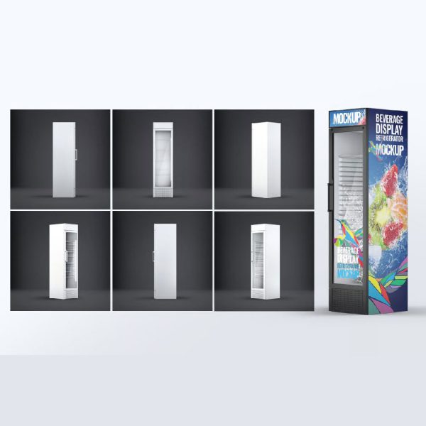 طرح موکاپ یخچال ایستاده فروشگاهی - Image 2