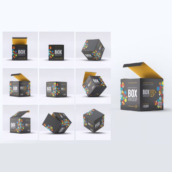 طرح موکاپ جعبه مکعبی - تصویر 2