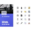 پک آیکون چاپگر سه بعدی (3D Printer)