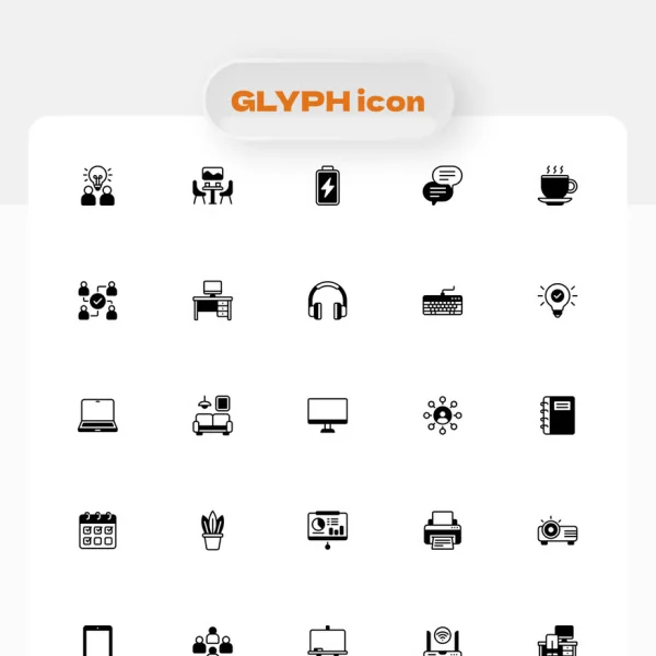 مجموعه آیکون فضاهای کار اشتراکی مدرن - تصویر 3