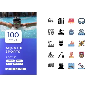 پک آیکون ورزش‌های آبی (Aquatic Sports)