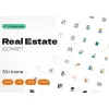 پک آیکون املاک (Real Estate) | مجموعه 70 آیکون وکتور حرفه‌ای