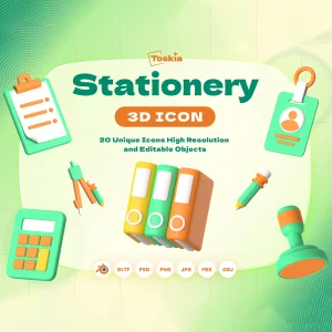 باندل آیکن 3D لوازم التحریر