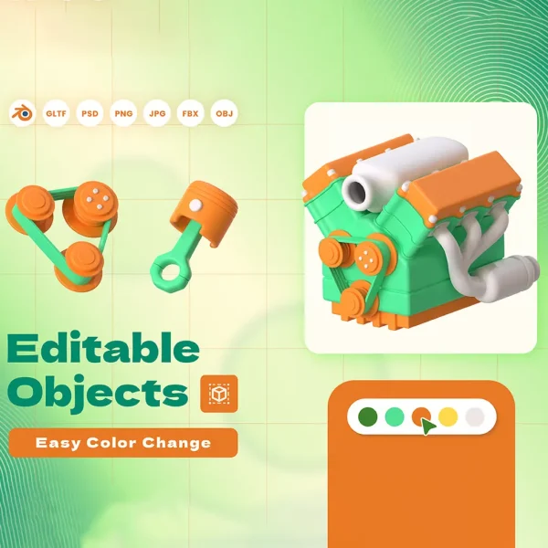 باندل آیکن 3D گاراژ ماشین - تصویر 5