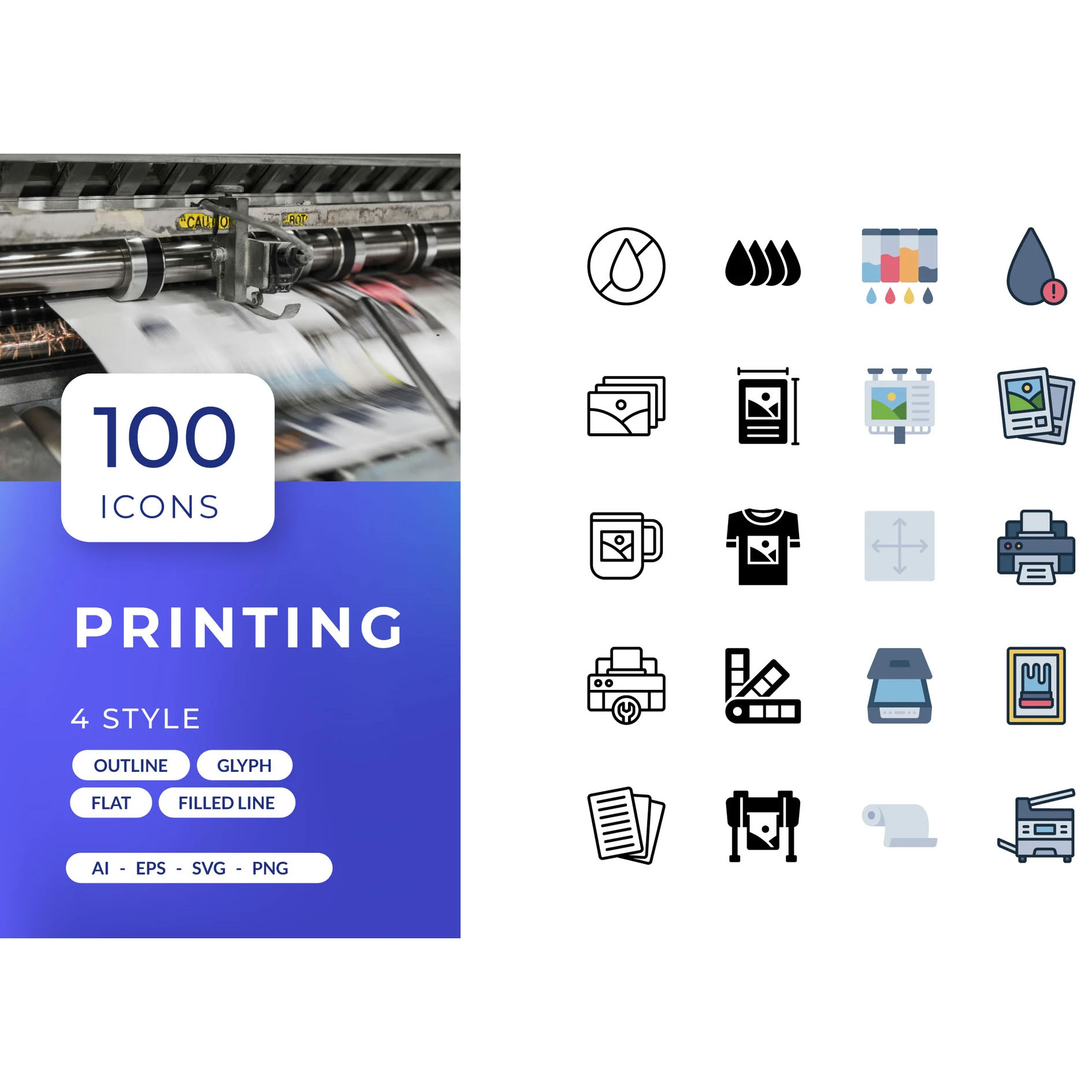 Printing Icons پک آیکون چاپ و چاپگر